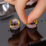 Luxury Purple Zircon Earrings