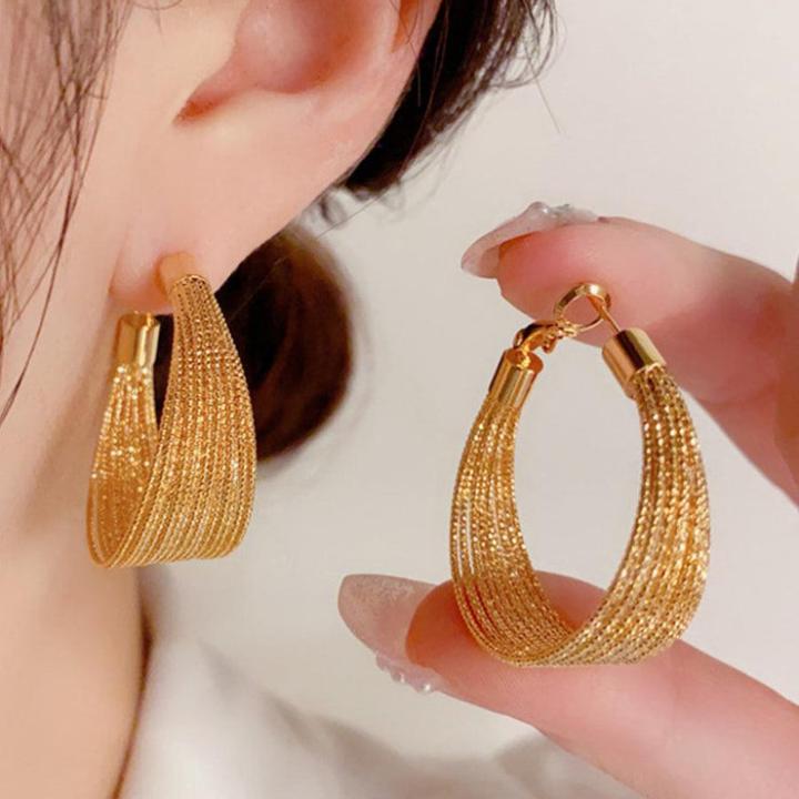 Wedding Multilayer Gold Earrings