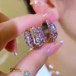 Luxury Purple Zircon Earrings